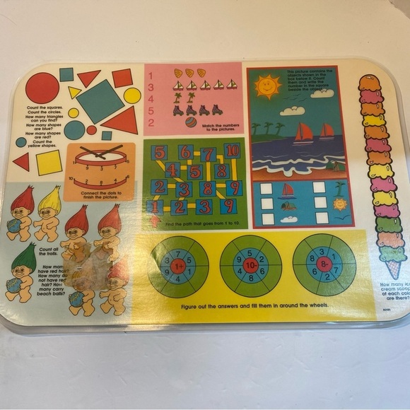 4 Vintage Kids Placemats Playskool Sesame Street Trolls - Picture 9 of 13